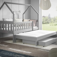 Łóżko dziecięce Podwójne Luna 2 Osobowa Materace w Zestawie