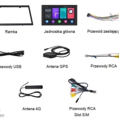 Radio 2din Android Uniwersalne 7" 8GB, Nawigacja, Bluetooth, DSP, Raty