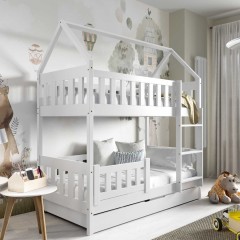 Nowość! Łóżko piętrowe 2 osobowe z szuflada Domek! Łóżeczko dziecięce