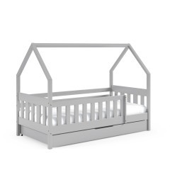 Łóżeczko LUNA z materacem - lite drewno sosnowe