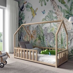 Skandynawskie łóżeczko dziecięce ANTOŚ z materacykiem