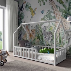 Skandynawskie łóżeczko dziecięce ANTOŚ z materacykiem