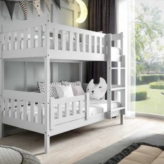 Drewniane łóżko piętrowe LILA z materacami w zestawie PRODUCENT