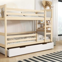 Piętrowe łóżko Leon z drewna sosnowego