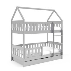 Dwuosobowe łóżko piętrowe ZUZIA z drewna sosnowego