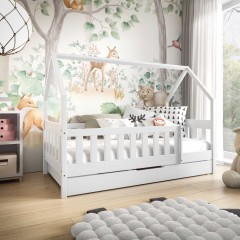 LUNA - piękne łóżeczko sosnowe z materacem gratis