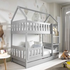 ZUZIA - piętrowe łóżko dziecięce z drewna sonowego