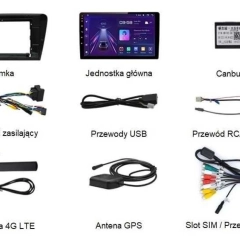 Radio 2din Android Skoda Octavia 3 4GB Nawigacja, Bluetooth, DSP, Raty