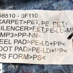 TOYOTA VERSO DYWAN WYKŁADZINA WNĘTRZA LIFT 2014