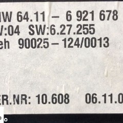 BMW 7 E65 745I PRZEŁĄCZNIK PANEL KLIMATYZACJI