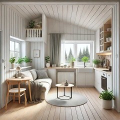 Domek parterowy całoroczny na konstrukcji stalowej o pow. 27,3m2,