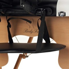 Stół, łóżko do masażu 2-segmentowe drewniane - czarno białe