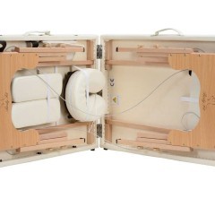 Stół, łóżko do masażu 2-segmentowe drewniane XXL - biały