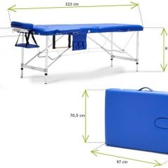 Stół, łóżko do masażu 2-segmentowe aluminiowe XXL