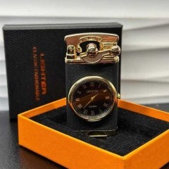 Metalowa Zapalniczka Gazowa + Zegarek + BUTELKA GAZU