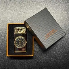 Metalowa Zapalniczka Gazowa + Zegarek + BUTELKA GAZU