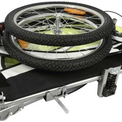 Przyczepka rowerowa z amortyzatorem 2-osobowa +JOGGER zielona