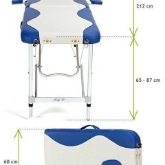 Stół, łóżko do masażu 2-segmentowe aluminiowe dwukolorowe