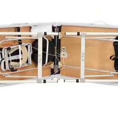 Stół, łóżko do masażu 2-segmentowe aluminiowe dwukolorowe czarno-białe