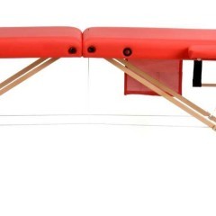 Stół, łóżko do masażu 2-segmentowe drewniane - czerwony