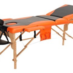 Stół, łóżko do masażu 3-segmentowe drewniane dwukolorowe