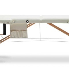 Stół, łóżko do masażu 2-segmentowe drewniane XXL - biały