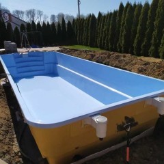 Montaż basenu ogrodowego, basen poliestrowy wkopany, montaż zadaszeń