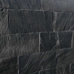 Płytki Kamienne Elewacyjne Łupek Black Slate 60x30x1 cm / Elewacja