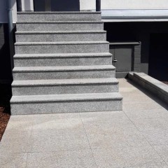 Stopień + Podstopień Granitowy Szary  150x33x2 Płomieniowany