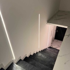 Stopień + Podstopień Antracyt Kwarcyt Silver Grey leather 150x33x2 cm