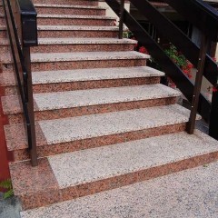 Stopień + Podstopień Granitowy Czerwony 150x33x2 Płomieniowany