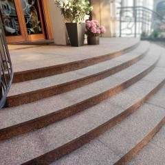 Stopień + Podstopień Granitowy Czerwony 150x33x2 Płomieniowany