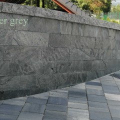 Płytki Łupek Silver Grey naturalny 30x60x1,2 cm Kamień Elewacyjny