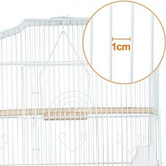 Klatka dla ptaków, woliera dla papug  46 x 35,5 x 104,5 cm, biała