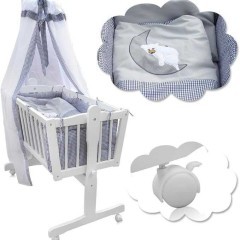 Vitalispa Łóżeczko dziecięce Beżowy oraz Szary 100 x 77 cm Z rolkami,