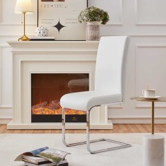 Zestaw 2 Krzeseł do Jadalni, Nowoczesne Krzesła Kuchenne- białe