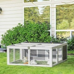 Klatka dla królika z drewna jodłowego dla 2 do 4 królików