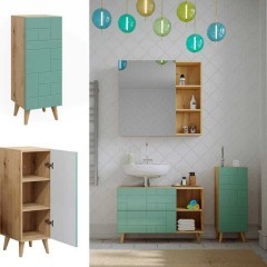 Vicco Szafka Midi Miętowa zieleń 30.3 x 80.3 cm z drzwiami, Rudi