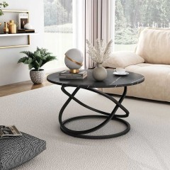 Vicco Stolik kawowy "Calgary" Czarny/Biały z dużą powierzchnią roboczą