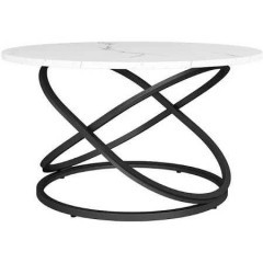 Vicco Stolik kawowy "Calgary" Czarny/Biały z dużą powierzchnią roboczą