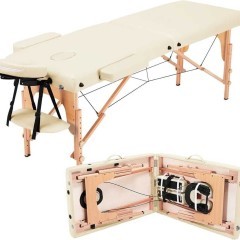 Stół do masażu, mobilny stół do masażu kolor kremowy