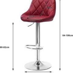 WOLTU  Obrotowy hoker barowy z regulacją wysokości, ciemnoczerwony