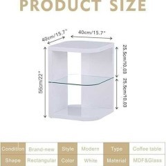 Stolik kawowy z wysokim połyskiem, do sypialni, salonu, biura, biały