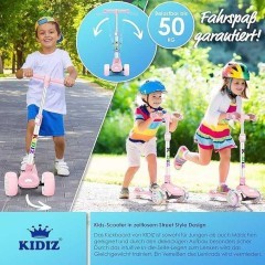 Hulajnoga trójkołowa z świecącymi kółkami, z regulacją wys. 3-12 lat