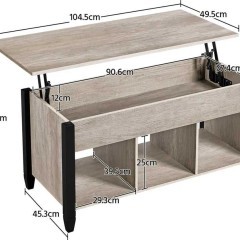 Stolik kawowy Yaheetech z regulowaną wysokością i podnoszoną płytą,