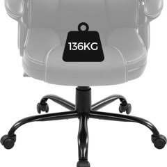 Fotel biurowy, komputerowy z regulacją wysokości, Ekoskóra Czarny