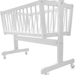 Vitalispa Łóżeczko dla dziecka, Biały/szary, 100 x 54 cm Z rolkami