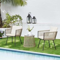 Rattanowy zestaw mebli, 3-częściowy zestaw mebli tarasowych