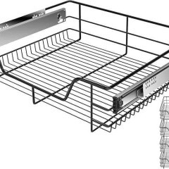 KESSER Teleskopowa szuflada kuchenna, wysuwana z koszem 40 cm