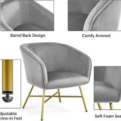 Nowoczesny aksamitny fotel do salonu z nogami i miękkim wypełnieniem